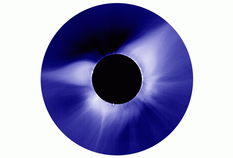 1966: This eclipse photograph was the first to be made with the Newkirk camera that contained a special filter to offset the rapid change in brightness of the solar corona with height. It allowed scientists to record the solar corona for the first time out to nearly 2 million miles (4 ½ times the radius of the Sun) using a single exposure setting. The two teams acquired data that yielded information needed to construct the densities and temperatures in the various bright white structures, known as streamers, visible in the eclipse image. The team was surprised when the results showed that the properties of the different streamers sometimes varied significantly from one streamer to the next. It pointed to the need for more detailed observations throughout the solar atmosphere to understand these variations. The Newkirk coronal camera continued to produce some of the most spectacular and useful pictures ever taken of the white-light corona at eclipses for the next 30 years.