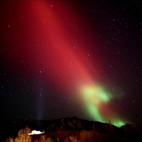 Aurora over the Flatirons of Boulder, Colorado