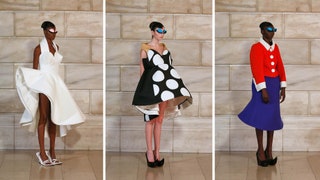 Image may contain: Clothing, Dress, Footwear, Shoe, Adult, Person, High Heel, Formal Wear, Cape, Costume, and Accessories