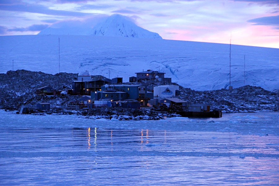 Palmer station at dawn.